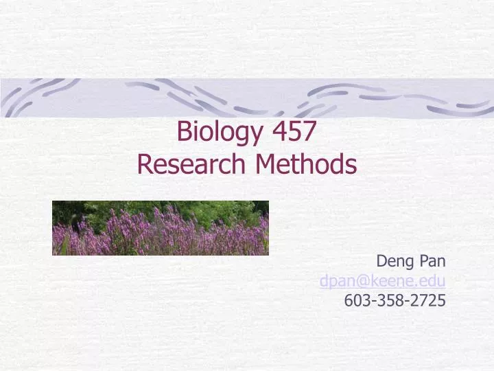 biology 457 research methods