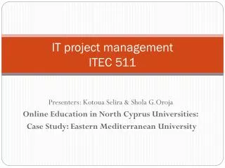 IT project management ITEC 511