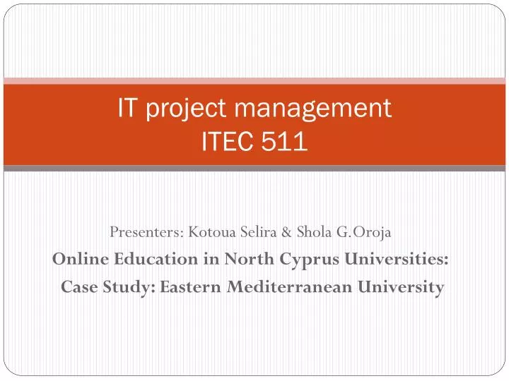 it project management itec 511