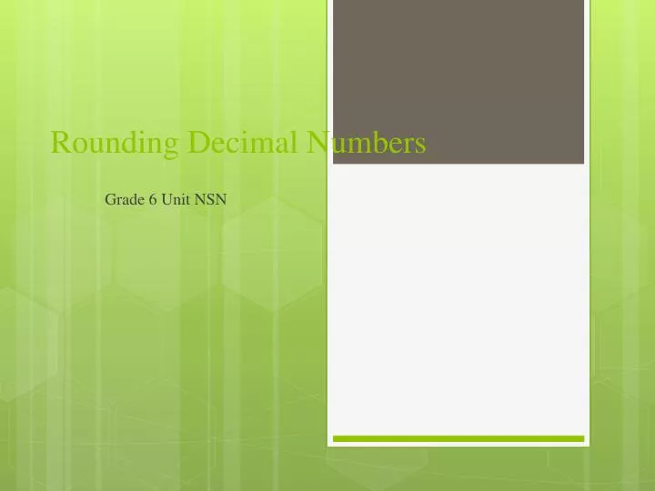 rounding decimal numbers