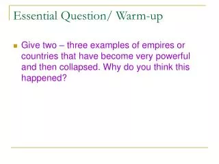 Essential Question/ Warm-up