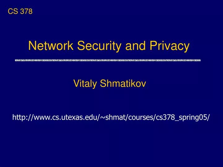 network security and privacy