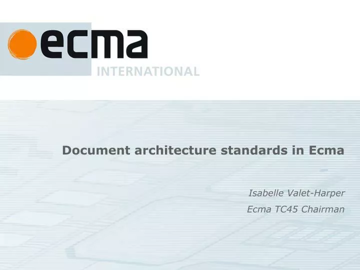 document architecture standards in ecma