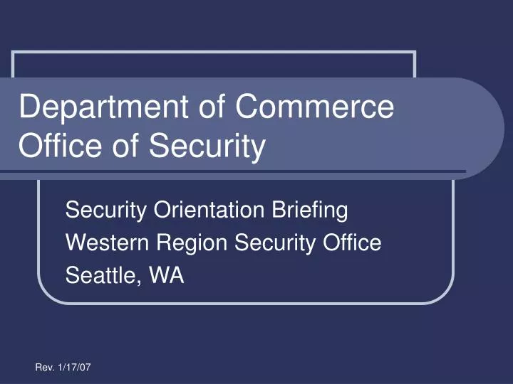 department of commerce office of security