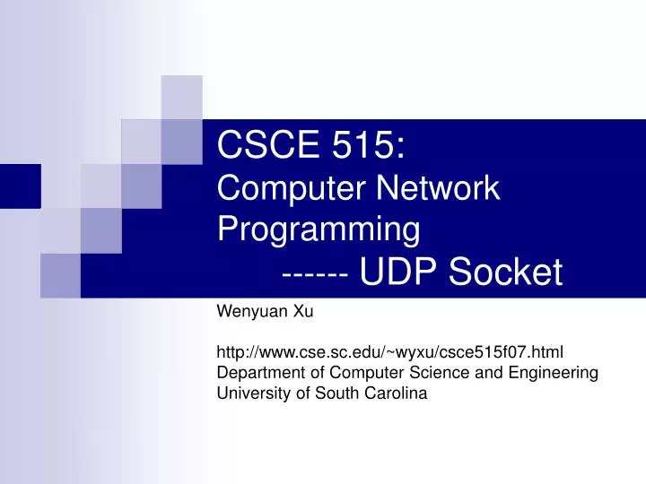 csce 515 computer network programming udp socket