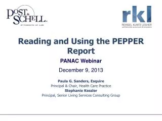 Reading and Using the PEPPER Report