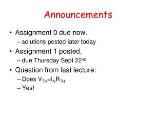 Announcements