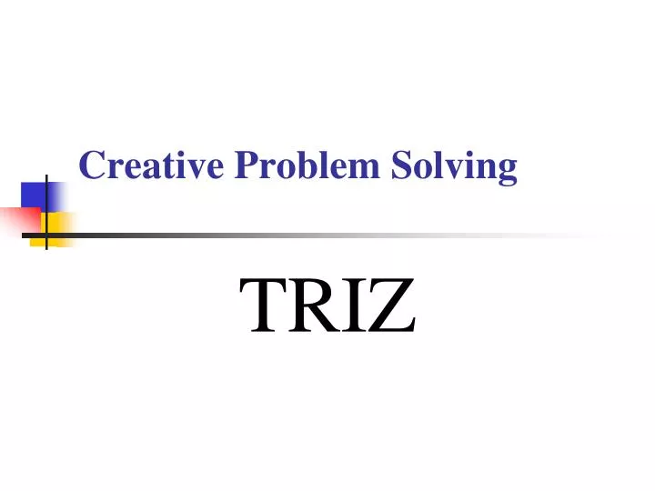 creative problem solving