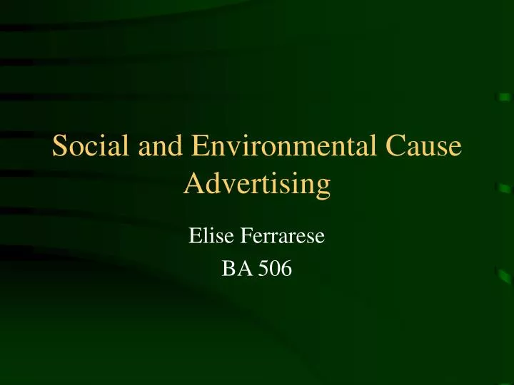 social and environmental cause advertising