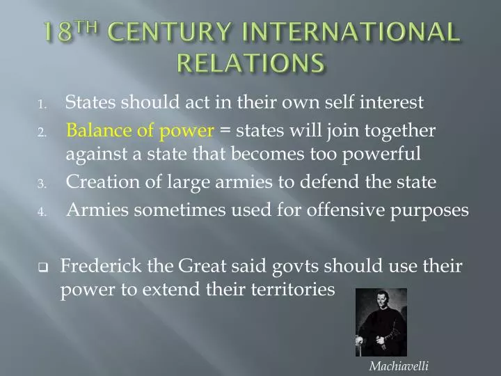 18 th century international relations