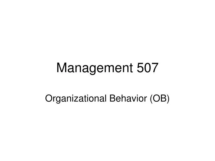 management 507