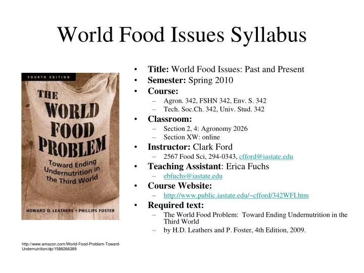 world food issues syllabus