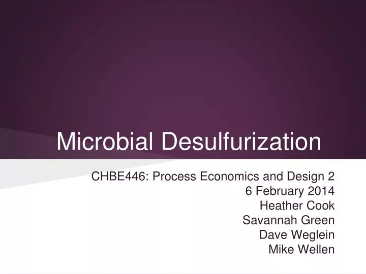 microbial desulfurization