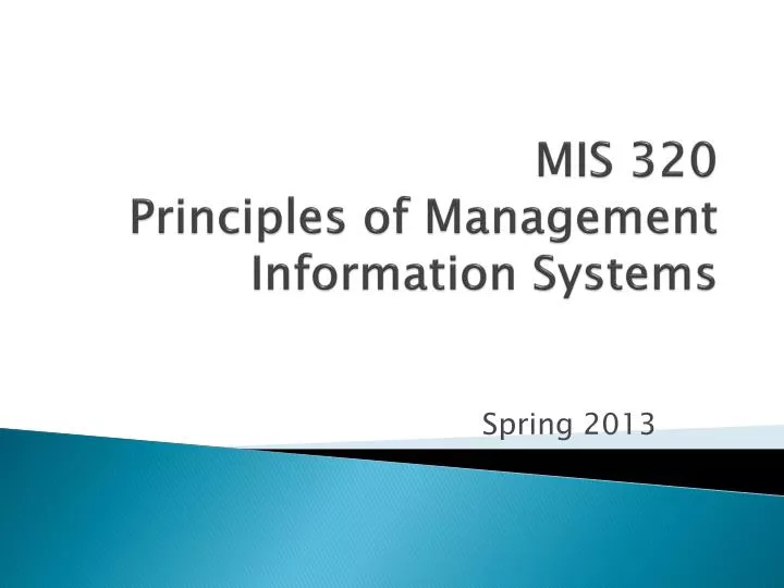 mis 320 principles of management information systems