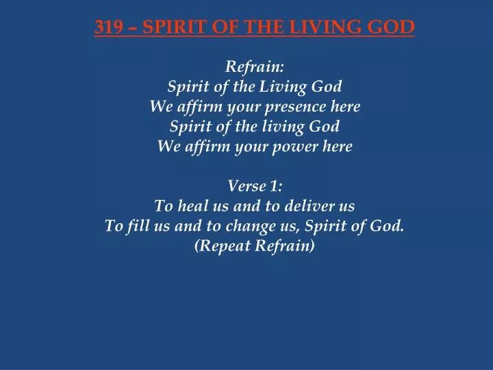 319 spirit of the living god