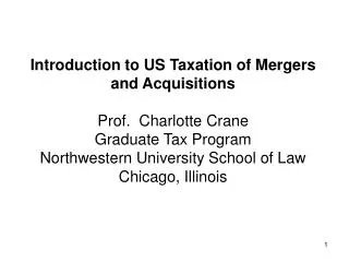 Basic Principles of Taxation of US Corporations