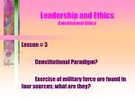 Leadership and Ethics Constitutional Ethics - slide 1
