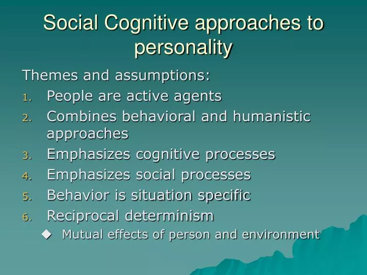 social cognitive approaches to personality