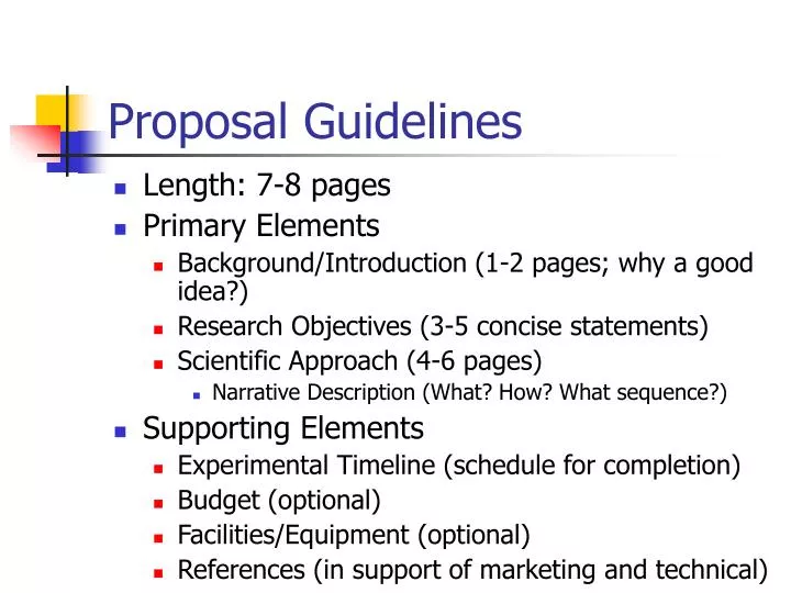 proposal guidelines