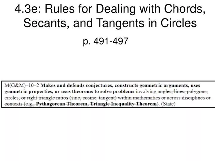 4 3e rules for dealing with chords secants and tangents in circles