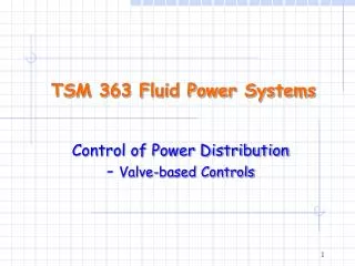 TSM 363 Fluid Power Systems