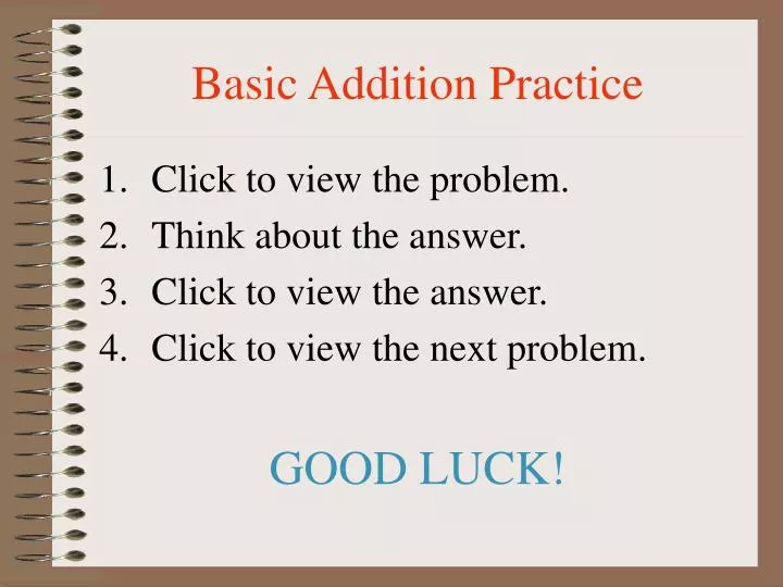 basic addition practice