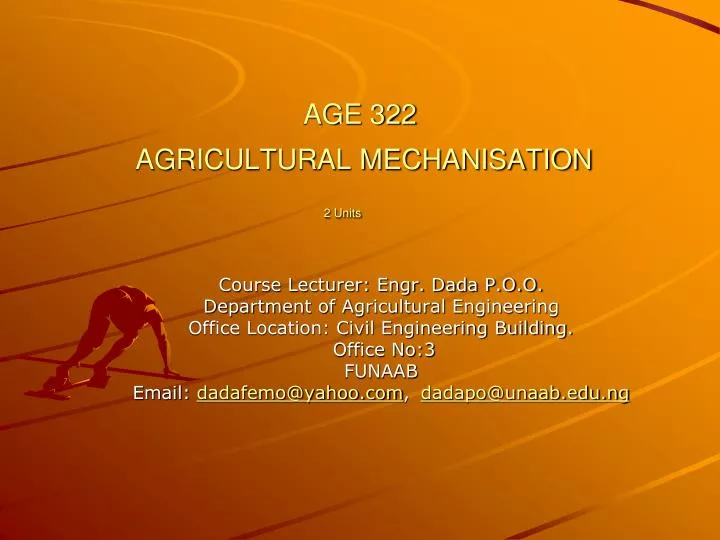 age 322 agricultural mechanisation 2 units