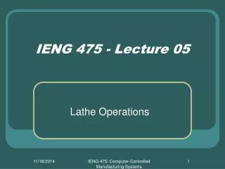 IENG 475 - Lecture 05