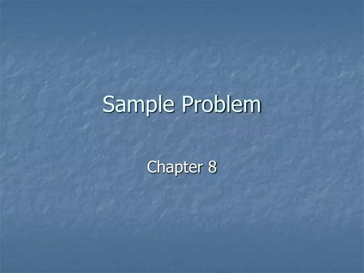 sample problem