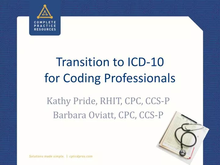 transition to icd 10 for coding professionals
