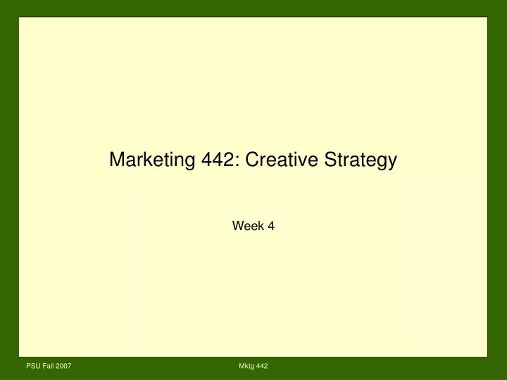 marketing 442 creative strategy