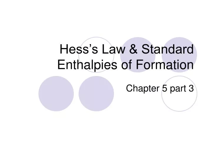 hess s law standard enthalpies of formation