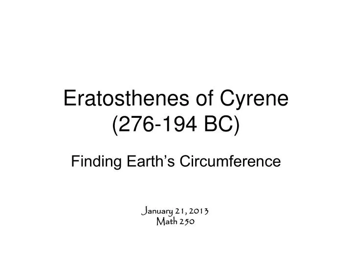 eratosthenes of cyrene 276 194 bc