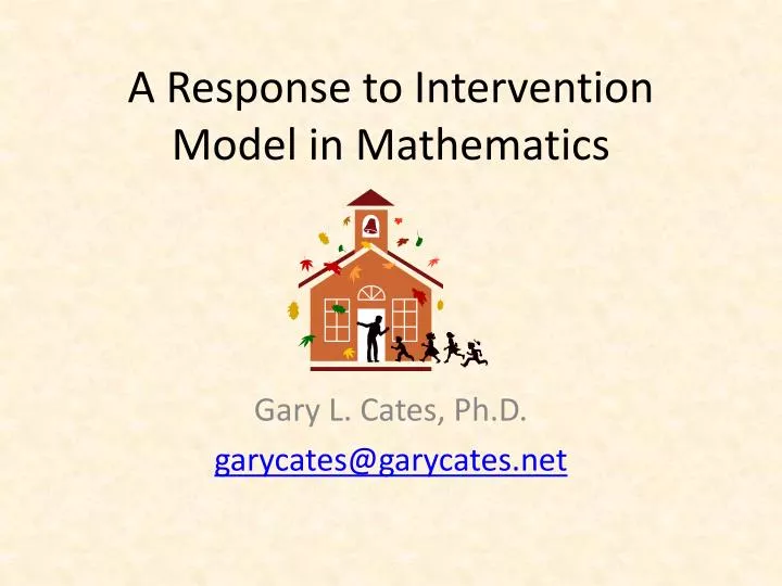 a response to intervention model in mathematics