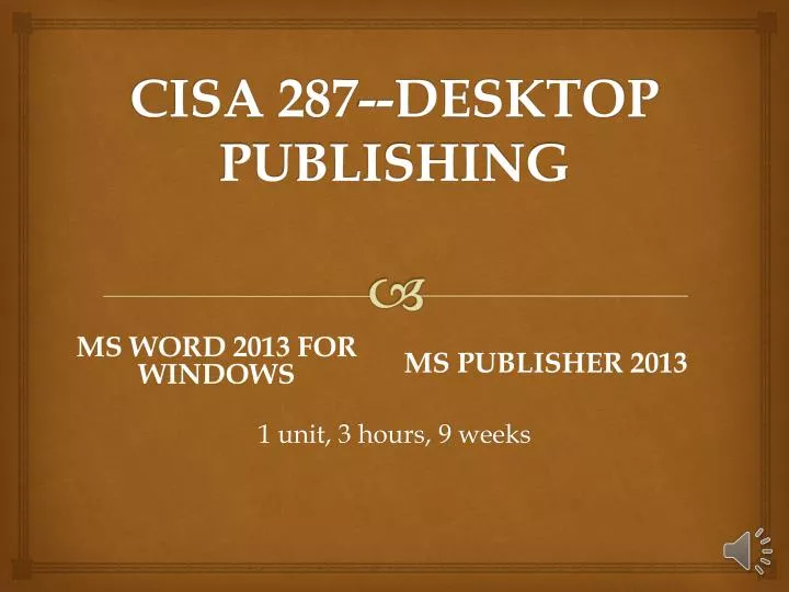 cisa 287 desktop publishing