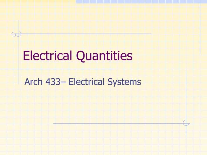 electrical quantities