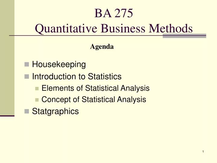 ba 275 quantitative business methods