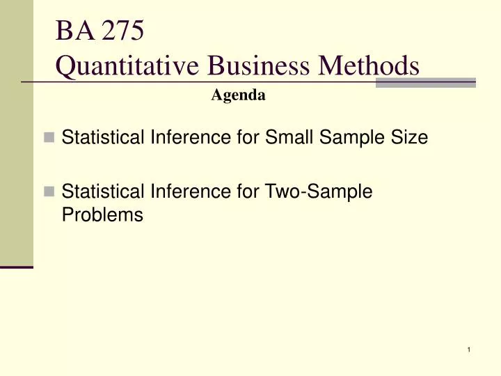 ba 275 quantitative business methods