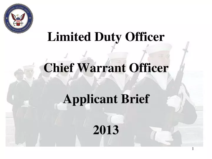 limited duty officer chief warrant officer applicant brief 2013
