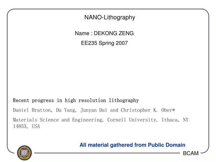 nano lithography