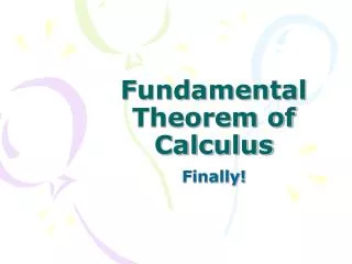 Fundamental Theorem of Calculus