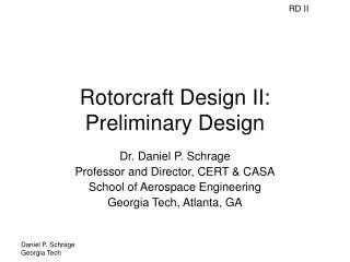 Rotorcraft Design II: Preliminary Design