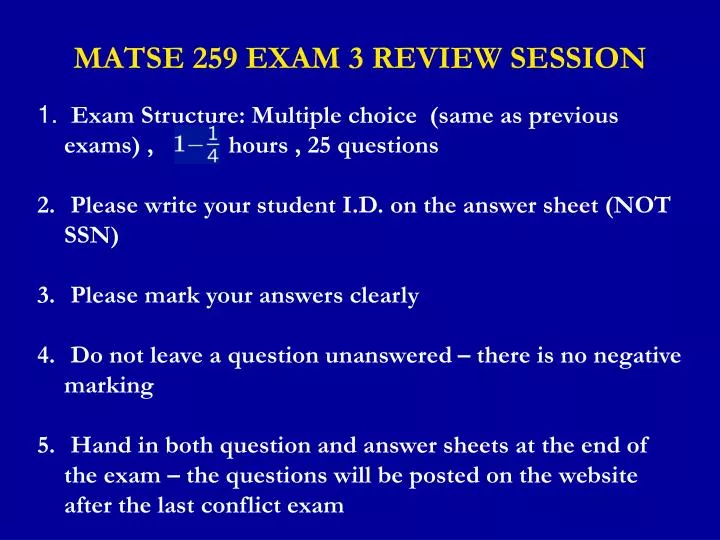 matse 259 exam 3 review session