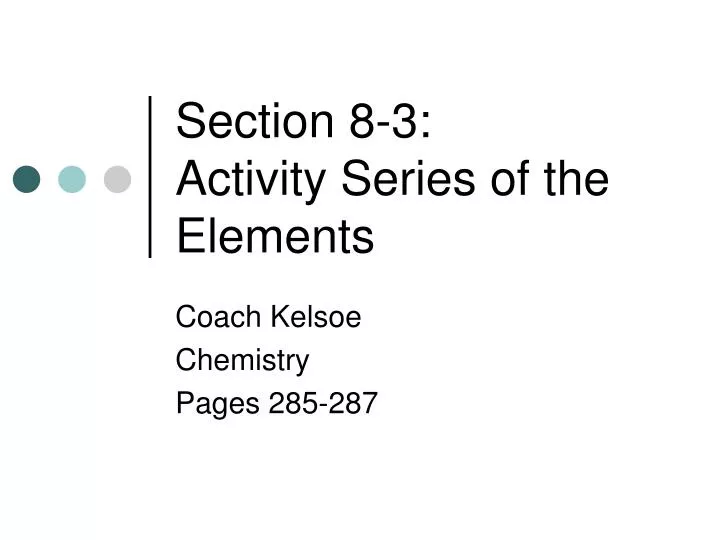 section 8 3 activity series of the elements