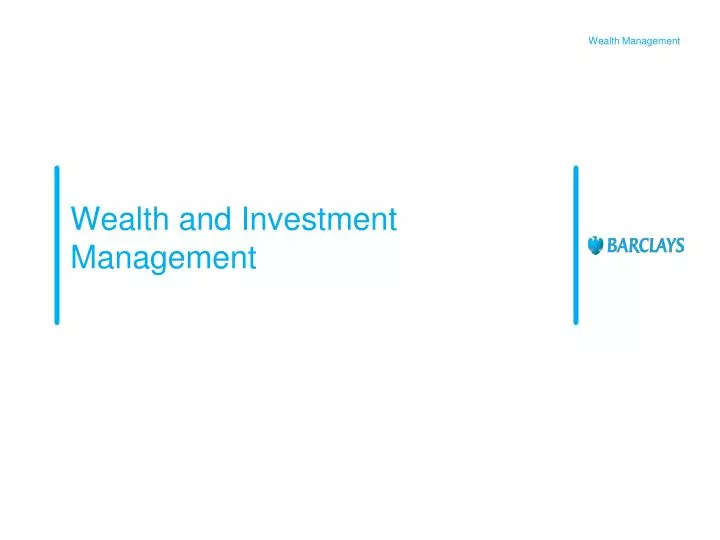 wealth and investment management
