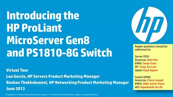 introducing the hp proliant microserver gen8 and ps1810 8g switch