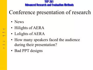 Conference presentation of research