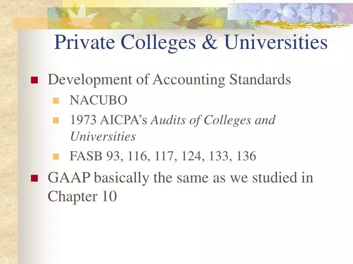 private colleges universities