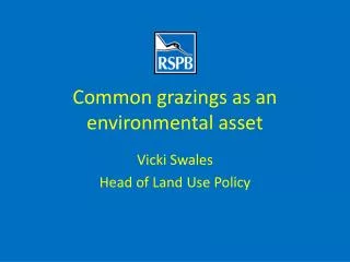 Common grazings as an environmental asset