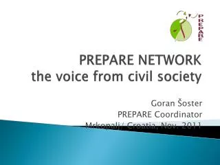 PREPARE NETWORK the voice from civil society